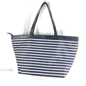 Premium Bag Large Tote Bag Blue White Stripes